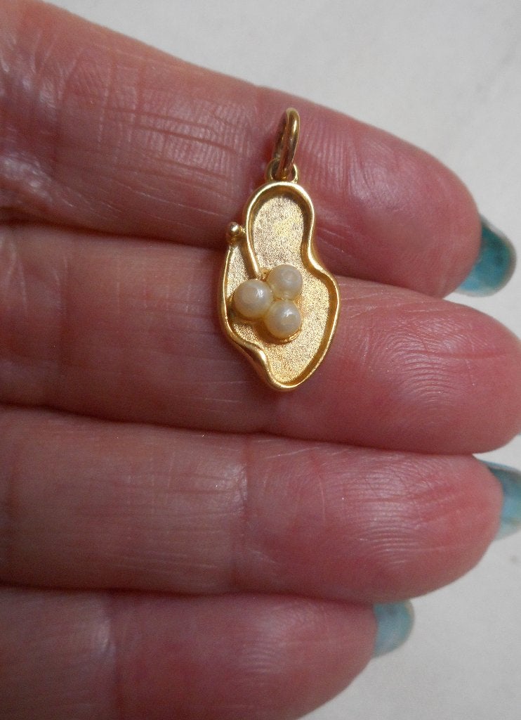 Zilveren goud vergulde hanger nr.245, Verzenden, Gebruikt, Goud, Zilver