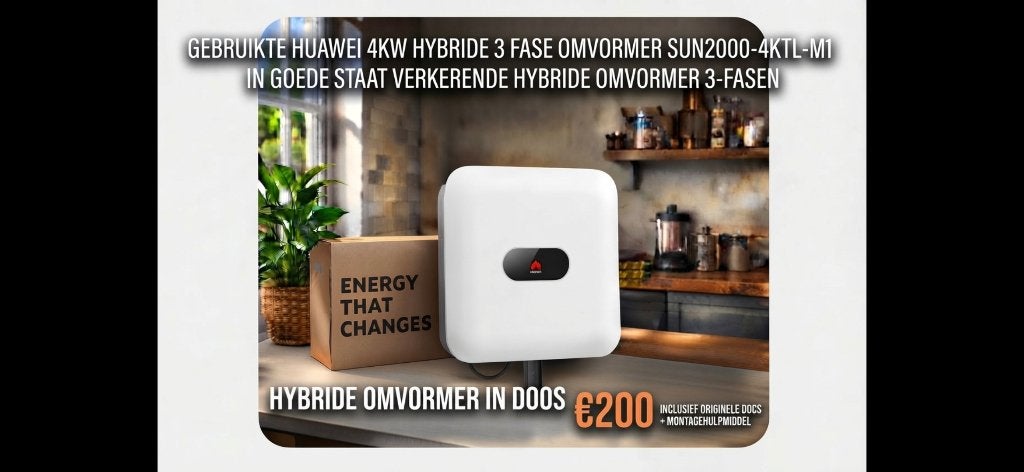 Huawei 4kW Hybride Omvormer SUN2000-4KTL-M1, Ophalen, Gebruikt, Overige typen, 200 wattpiek of meer