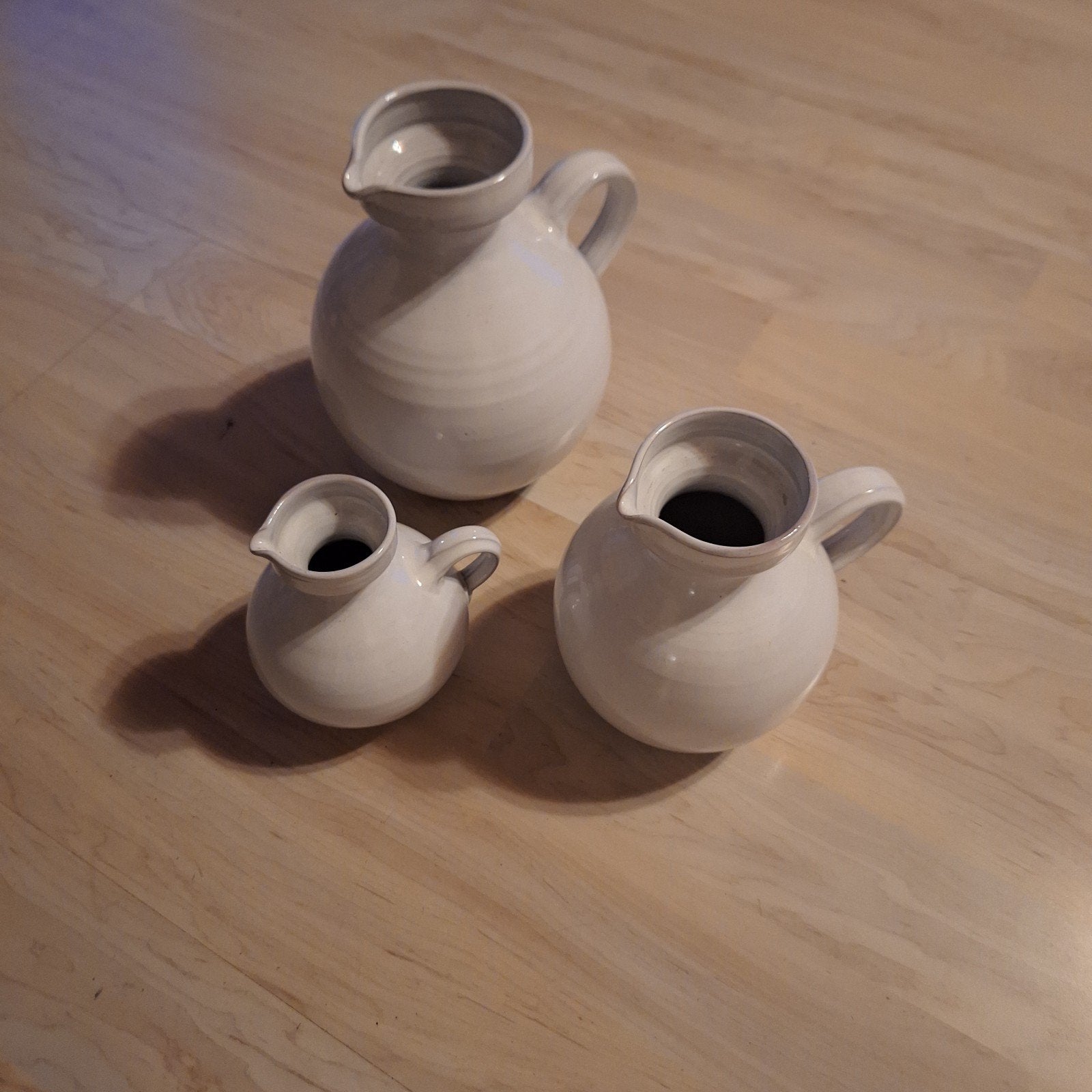 Set van 3 stenen kruiken in verschillende maten, Ophalen, Wit