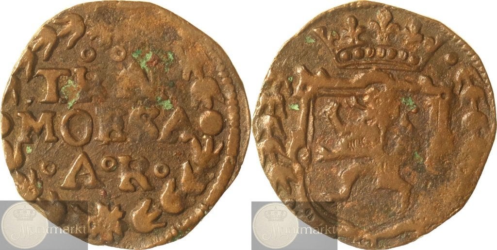 Reckheim - Duit z.j. (ca. 1630) 'Ernst van Aspremont-Lynden', Ophalen of Verzenden, Vóór koninkrijk, Overige waardes, Losse munt