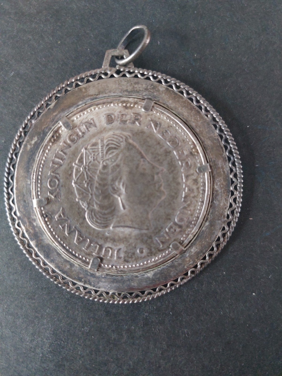 Zilveren 10 Gulden Munt Koningin Juliana 1970 Hanger, Postzegels en Munten, Munten | Nederland, Ophalen of Verzenden