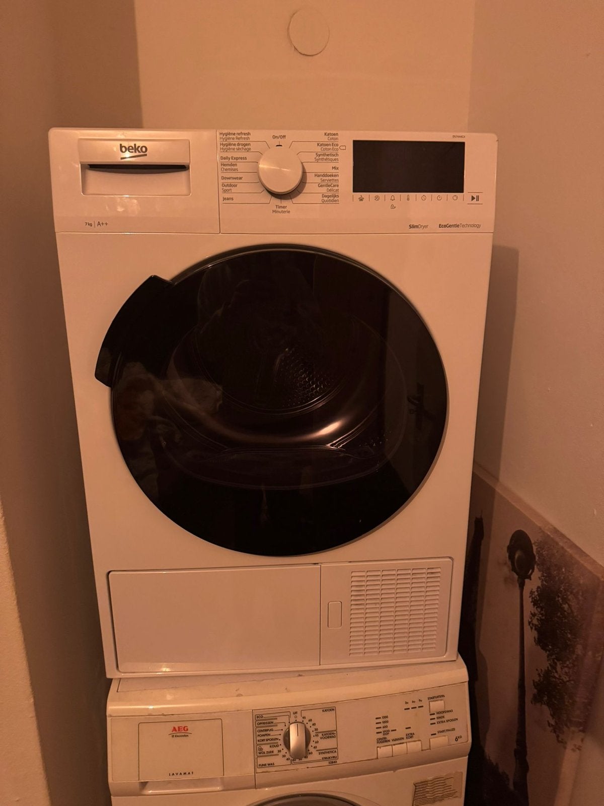 Beko SlimDryer EcoGentle Technology 7kg A++ droger, 6 tot 8 kg, Ophalen of Verzenden, Zo goed als nieuw, 85 tot 90 cm
