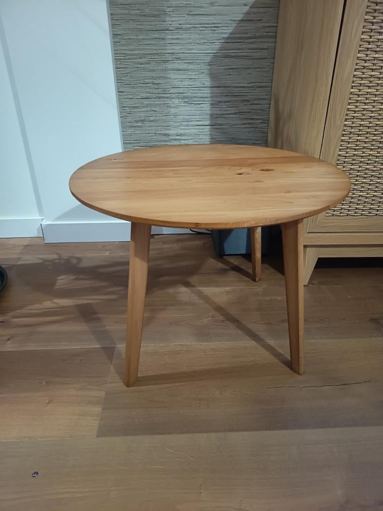 Houten theetafel - perfect voor loungehoek, Minder dan 45 cm, Minder dan 55 cm, Rond, Ophalen of Verzenden