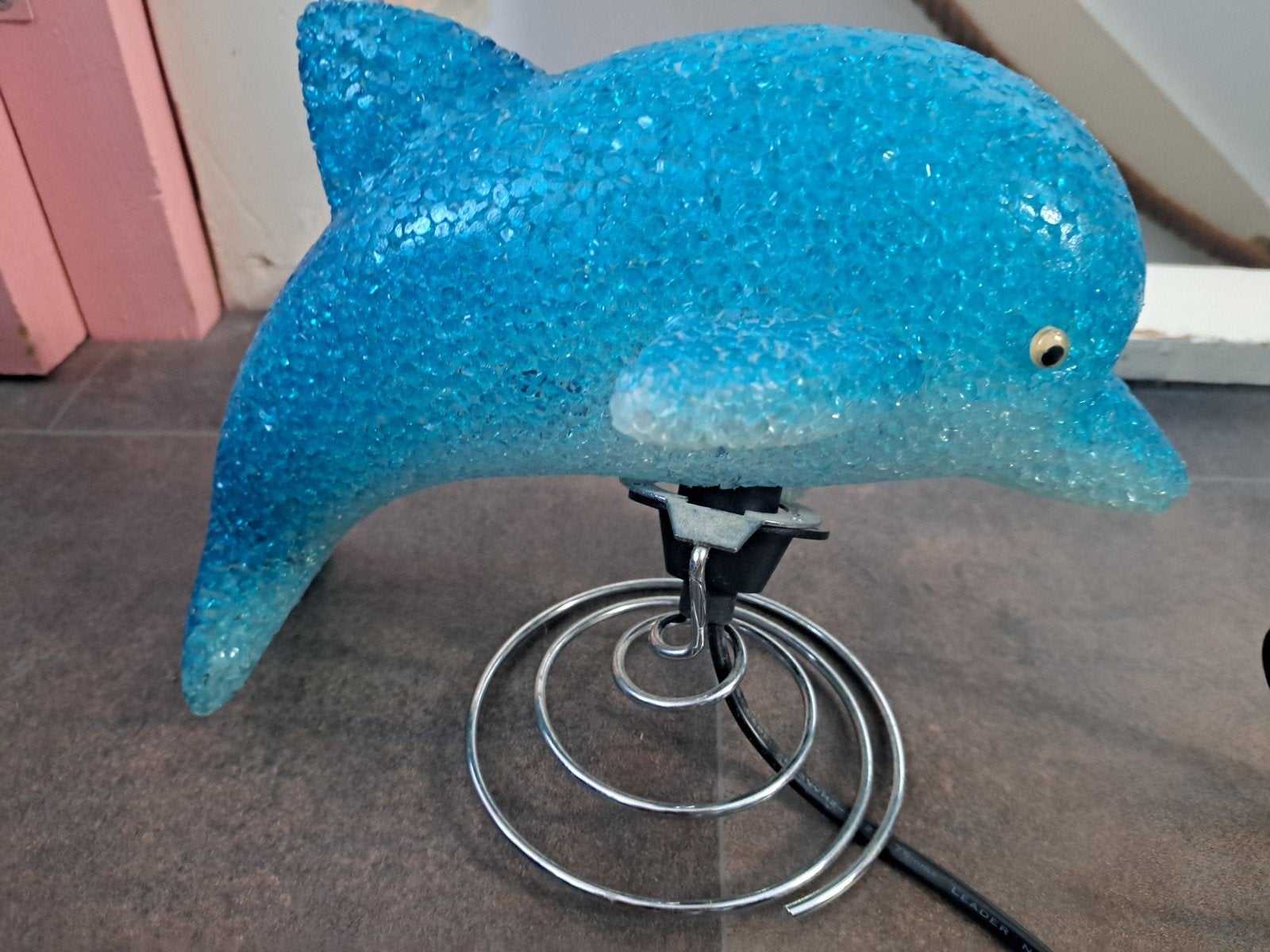 Dolfijn licht blauw lamp met druk knop, Ophalen of Verzenden, Zo goed als nieuw, Lamp