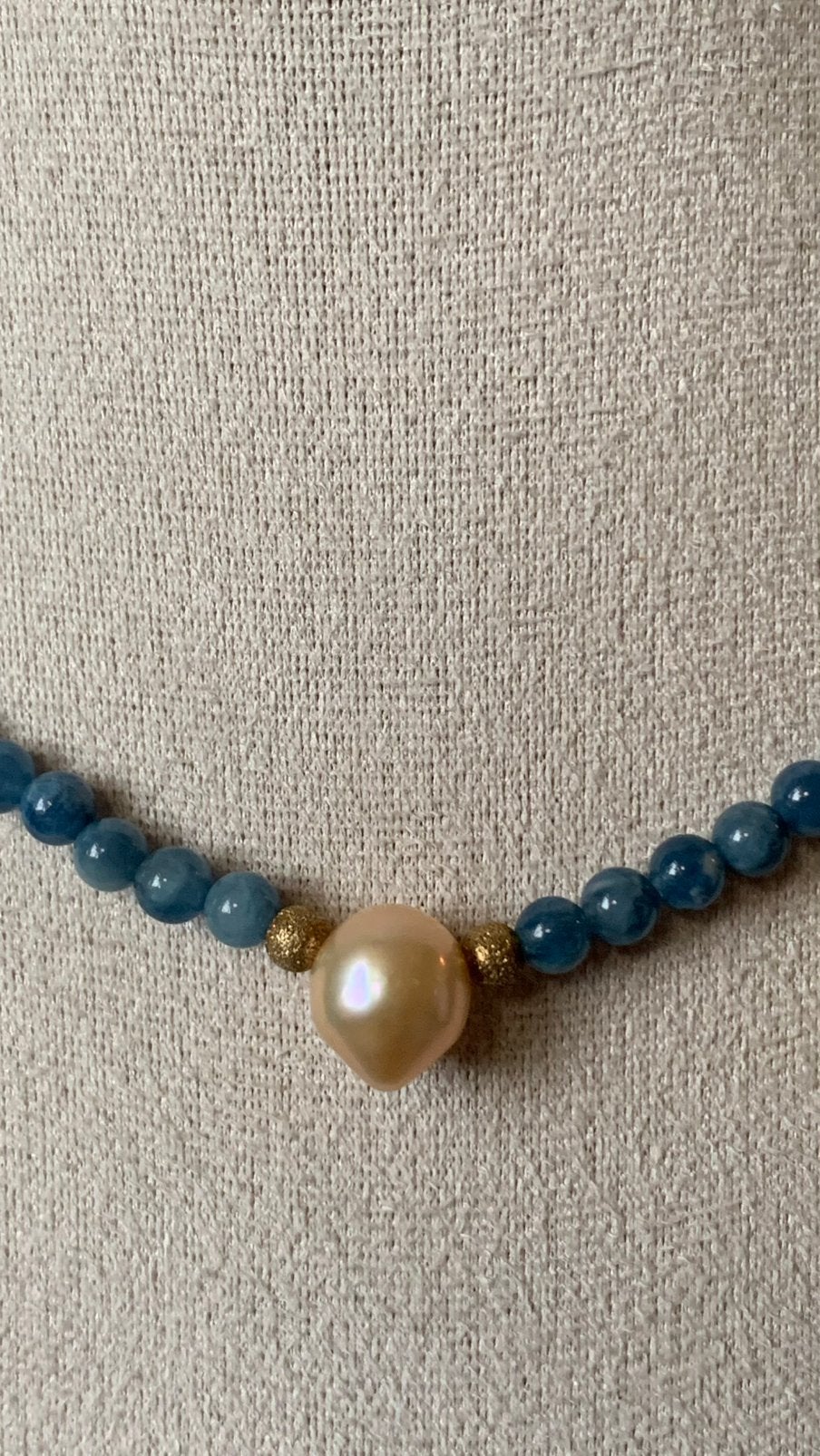 Aquamarijn parel geluk beschermt intuïtie magie liefde uniek, Blauw, Magnolia11, Nieuw, Verstelbaar