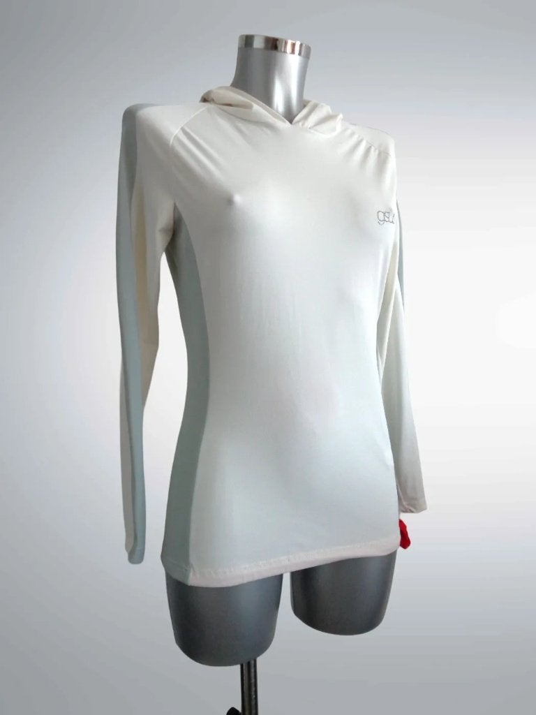 Gsus longsleeve maat medium wit met grijs, Verzenden, Wit, Zo goed als nieuw, Lange mouw