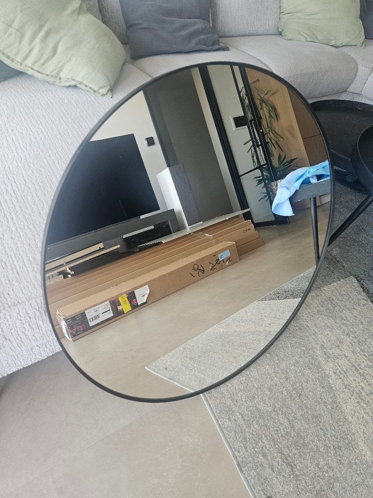 Ikea spiegel lindbyn 80 cm, Ophalen, Rond, Zo goed als nieuw, 75 tot 100 cm