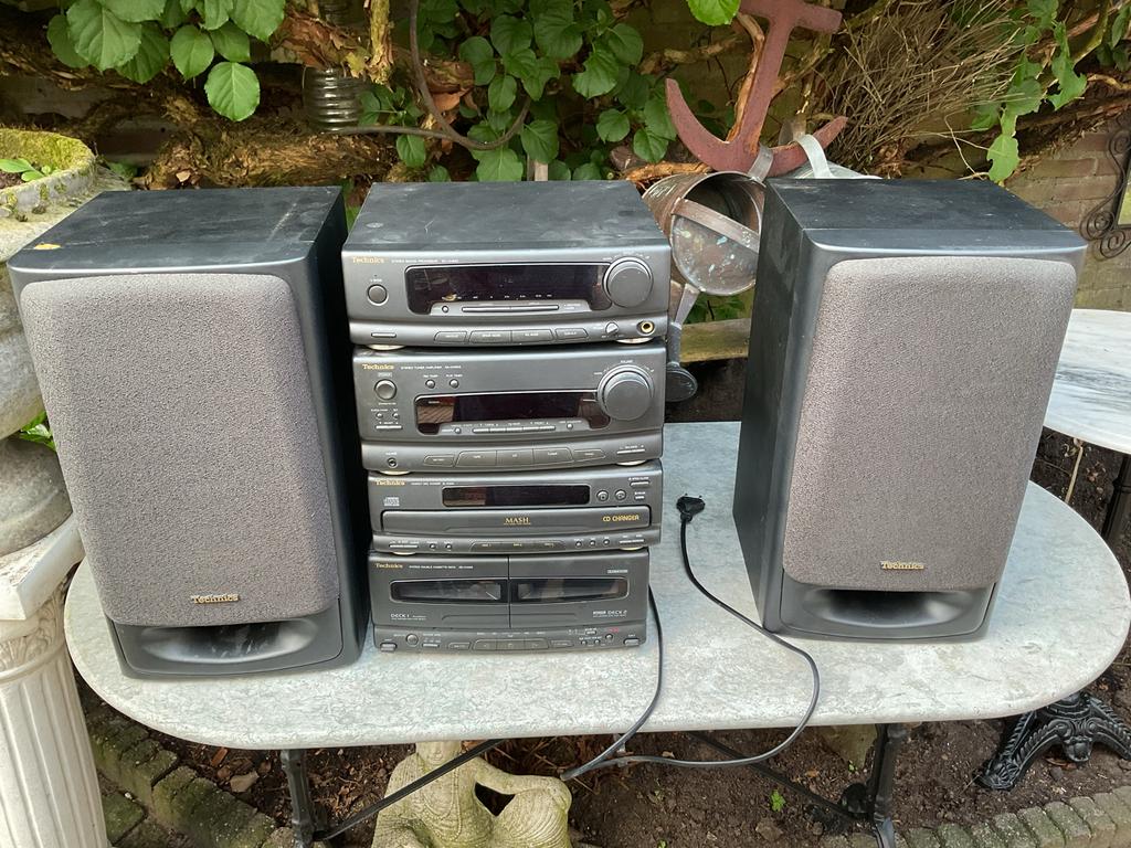 Technics Stereo Set met CD-wisselaar en Cassettedeck, Cassettedeck, Losse componenten, Zo goed als nieuw, Ophalen