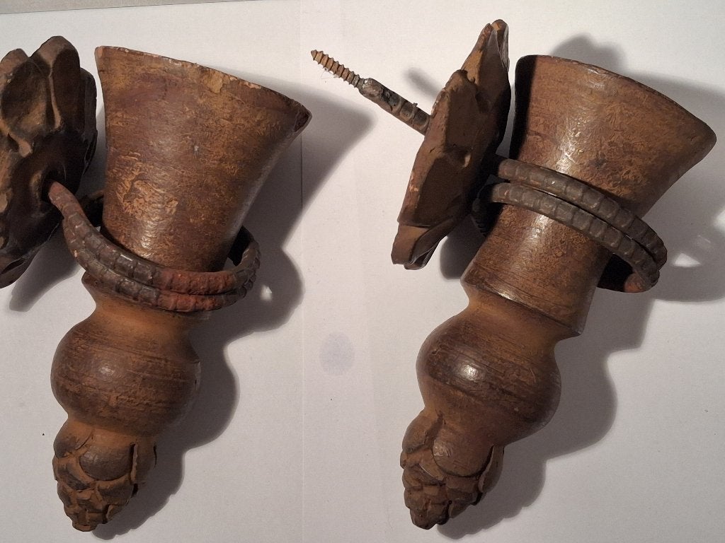 18e C. Terracotta Schouw pinakels Barok Rococo Lodewijk XV, Ophalen of Verzenden