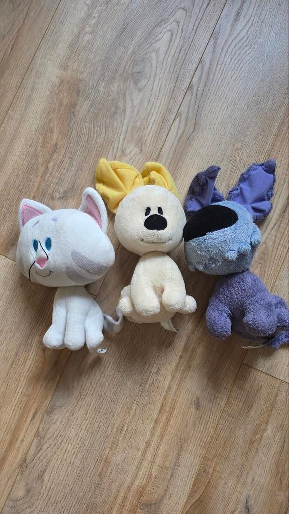 Set van 3 knuffels: kat, hond en monster, Ophalen, Gebruikt, Kat, Klein (minder dan 20 cm)