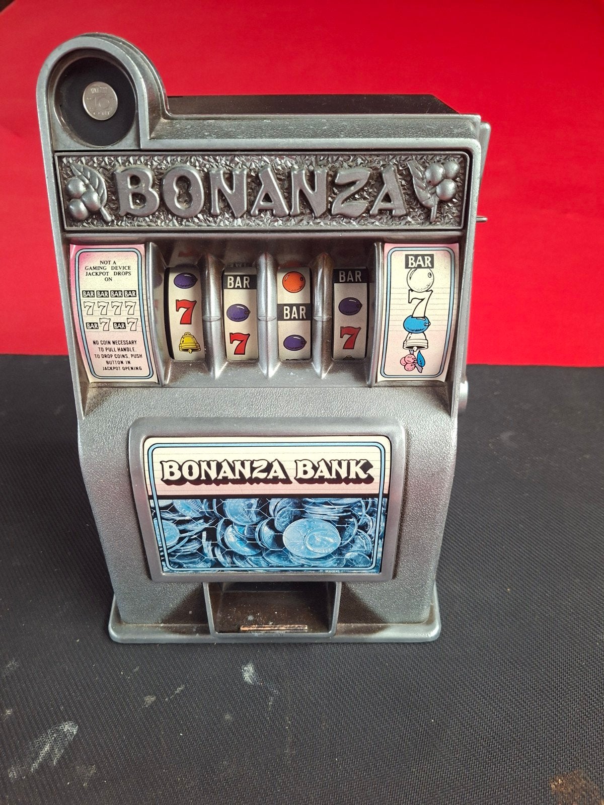 Vintage Bonanza Bank dubbeltjes gokautomaat, mechanisch, Overige munten, Ophalen of Verzenden, Gebruikt
