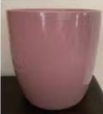 Paars - lila bloempot; ong 13 cm hoog en 12,5 cm doorsnee, Rond, Binnen, Ophalen of Verzenden, Zo goed als nieuw