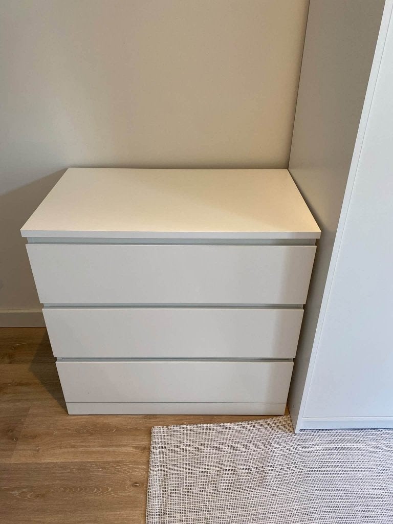 IKEA MALM chest of 3 drawers (80*50*80), white, Ophalen, 50 tot 100 cm, Zo goed als nieuw, 3 of 4 laden