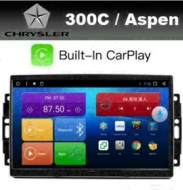Chrysler 300C Aspen radio navigatie android 10 dab+ carplay, Ophalen of Verzenden, Nieuw