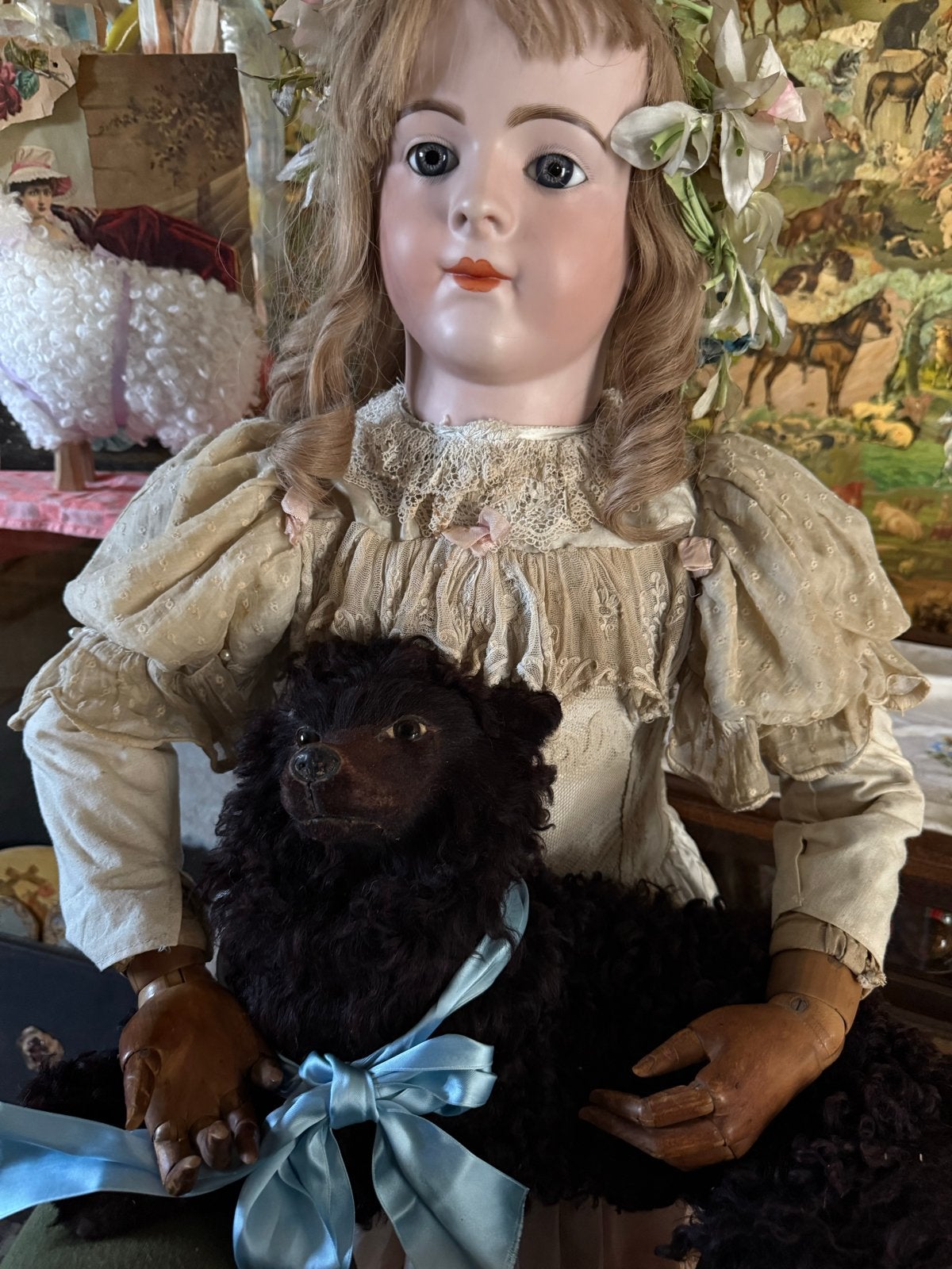Antieke Pyamahond - Mohair Vacht met Rits, Antiek en Kunst, Verzenden