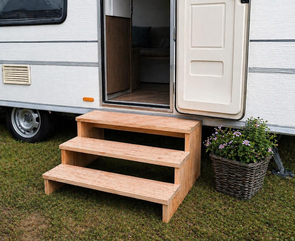 Houten trap  voor chalet of caravan, Ophalen of Verzenden, Nieuw