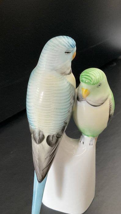 Hollohaza Hongarije parkieten parakeets porselein 1950-1974, Antiek en Kunst, Ophalen of Verzenden