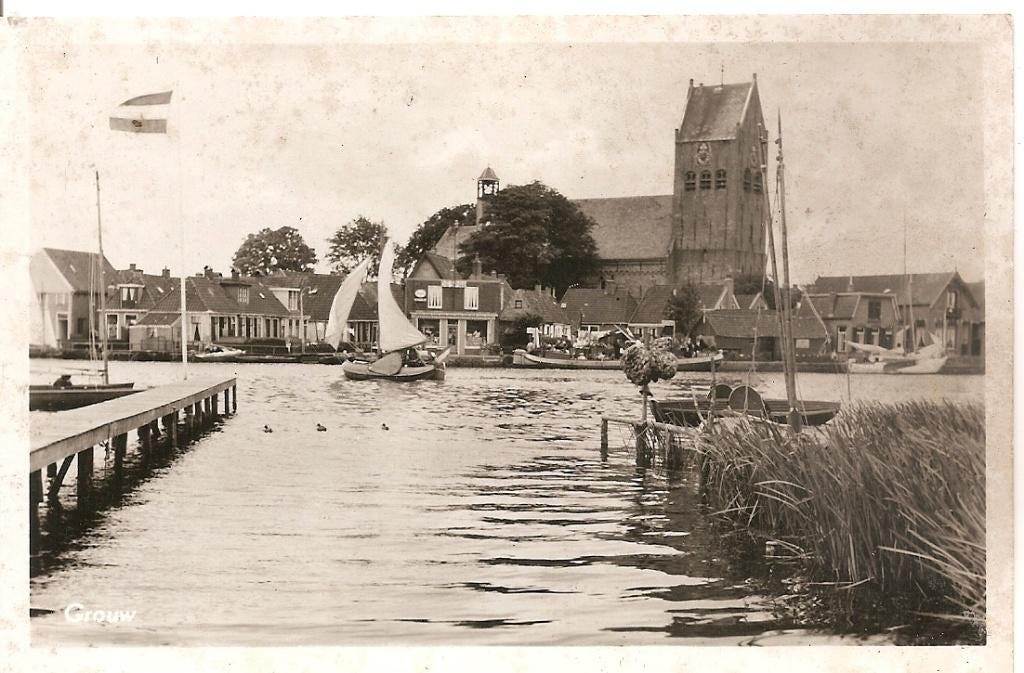 Grouw, Ophalen of Verzenden, 1940 tot 1960, Gelopen, Friesland