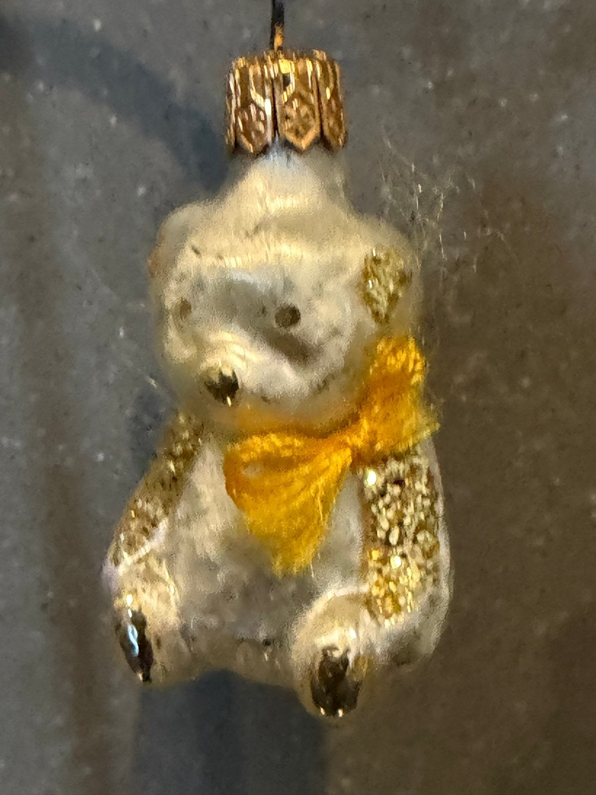 Vintage zittend beertje kerstornament/bal, Diversen, Ophalen of Verzenden, Gebruikt