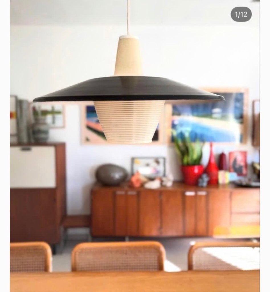 Rotaflex vintage hanglamp, Ophalen of Verzenden, Metaal, Minder dan 50 cm