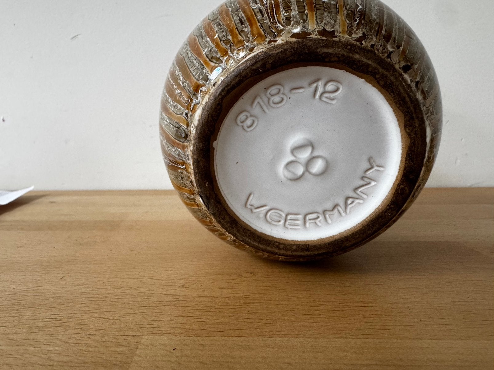Vintage west germany bloempot, Tuin en Terras, Gebruikt, Rond, Ophalen of Verzenden, Aardewerk