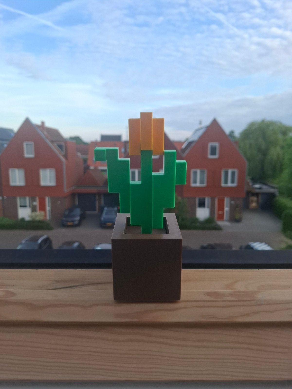 Minecraft Bloempot met Bloem - Pixel Art Decoratie, Ophalen of Verzenden, Zo goed als nieuw, Overige merken
