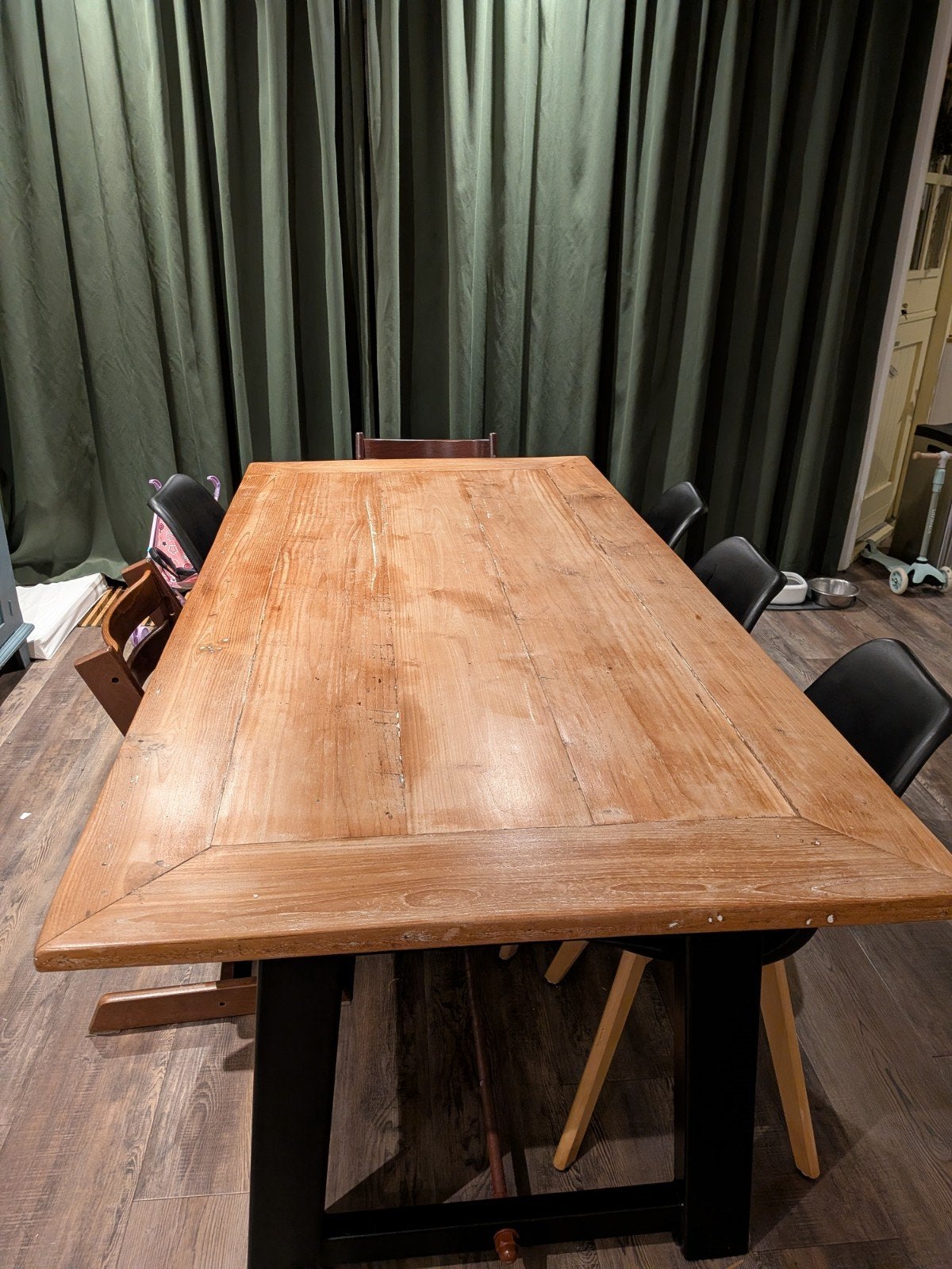 Massief houten tafelblad 200x100 cm, Huis en Inrichting, Ophalen, Gebruikt, 50 tot 100 cm, Vijf personen of meer