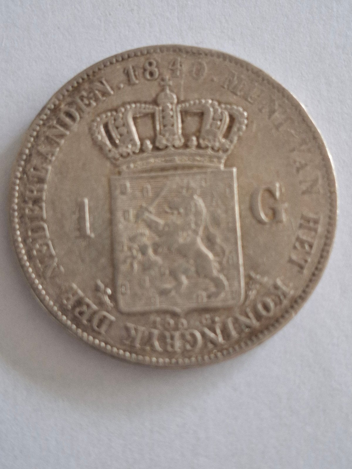 1 Gulden 1840 Willem I - Zilveren Munt, Ophalen, Koning Willem I, 1 gulden