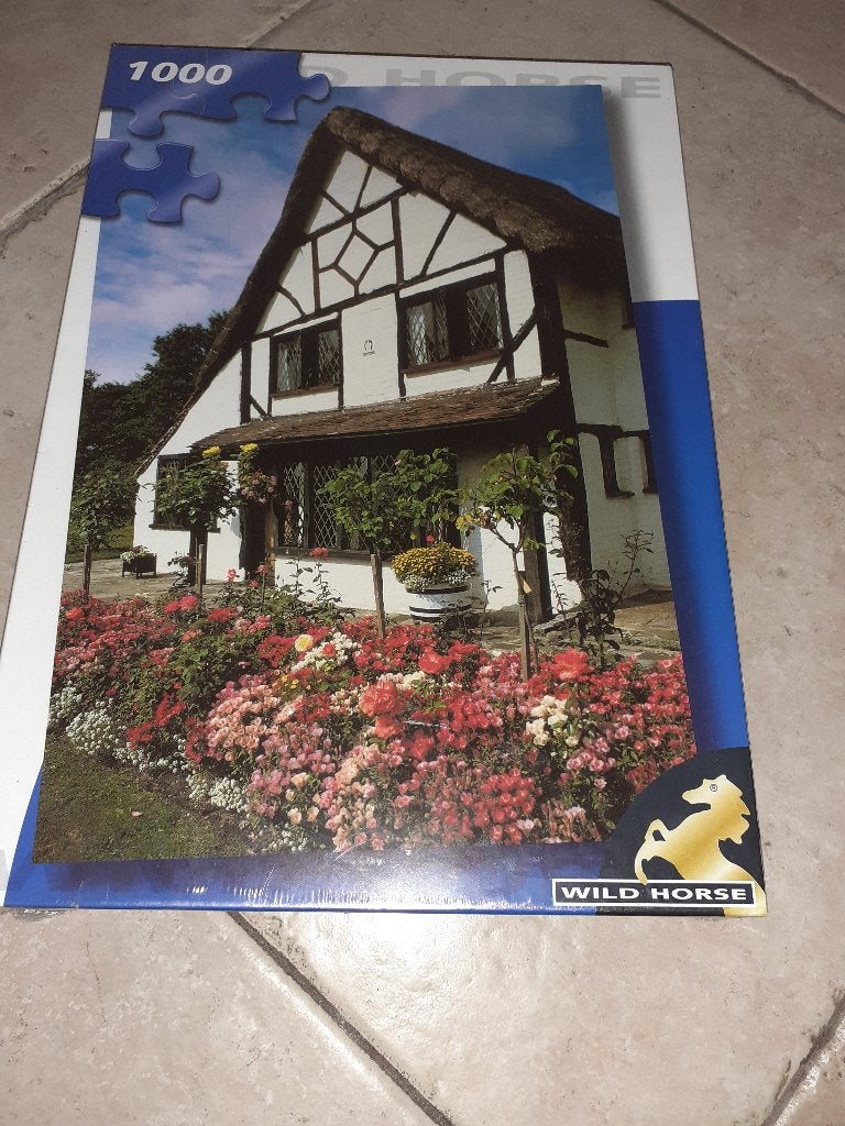 Wild Horse Legpuzzel 1000 stukjes - Cottage met bloemen, Ophalen of Verzenden, 500 t/m 1500 stukjes, Nieuw, Legpuzzel