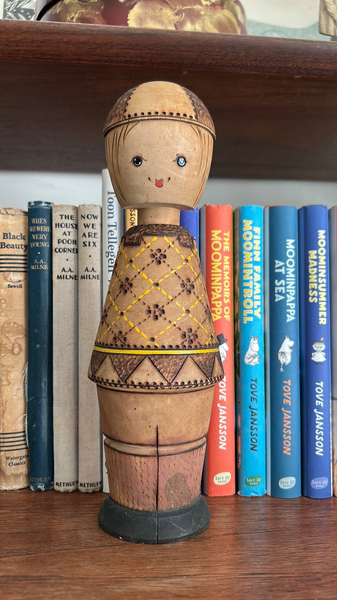 Vintage houten Salvo USSR wandpoppetje popje jongen, Ophalen of Verzenden