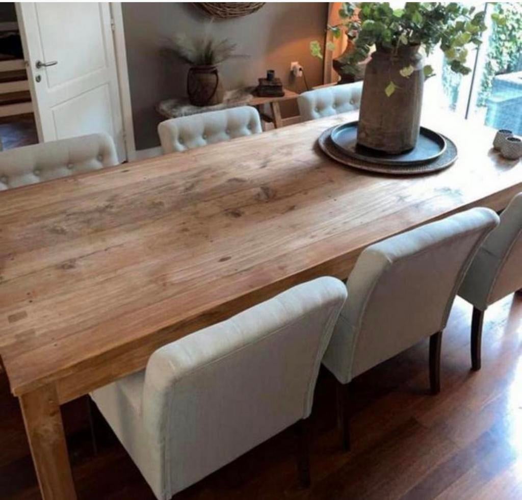 Teakhouten eettafel, Huis en Inrichting, Tafels | Eettafels, Ophalen of Verzenden