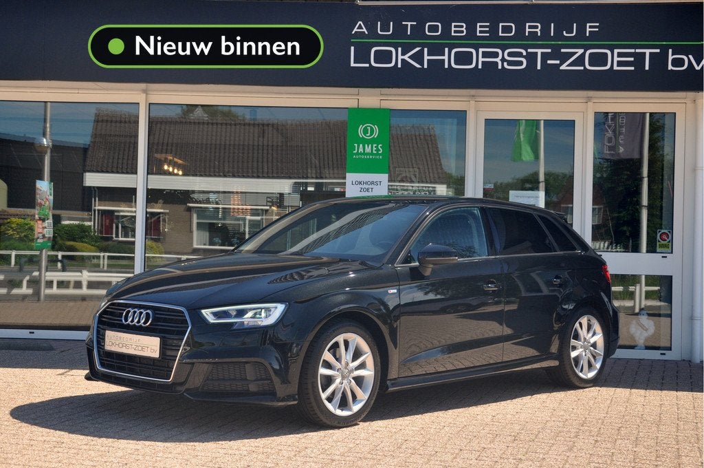Audi A3 Sportback 1.5 TFSI CoD Design Pro Line Plus | Navi |, Gebruikt, 150 pk, Leder en Stof, Zwart