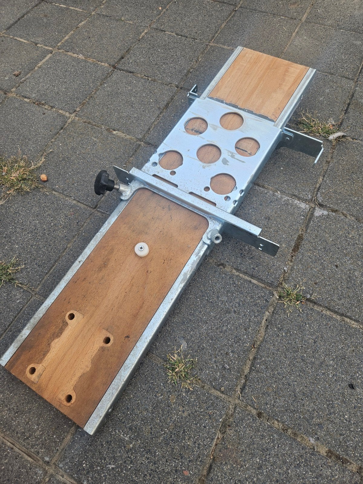 Uitschuifbare Sortimo plank voor bankschroef., Auto diversen, Ophalen of Verzenden, Gebruikt