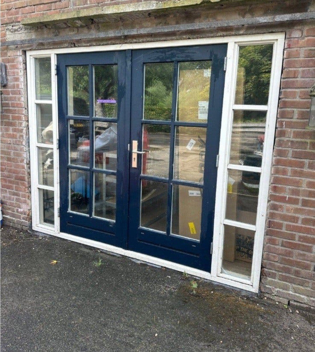 hardhouten kozijn pui hardhouten tuindeuren dubbel glas drie, Doe-het-zelf en Verbouw, Kozijnen en Schuifpuien, Ophalen of Verzenden