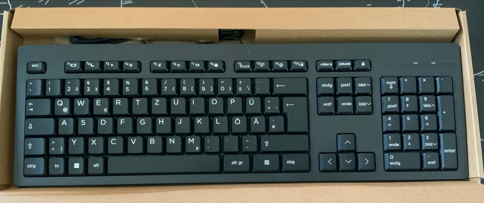 7x HP 125 Bedraad Toetsenbord - Nieuw in Doos Duitse layout, Nieuw, Ophalen of Verzenden, Numeriek gedeelte, Qwertz