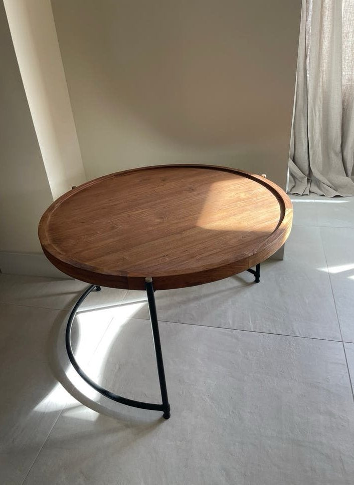 Dbodhi salontafel / bijzettafel coco teakhout d-bodhi, Ophalen, Rond, 75 cm of meer, 60 cm of meer