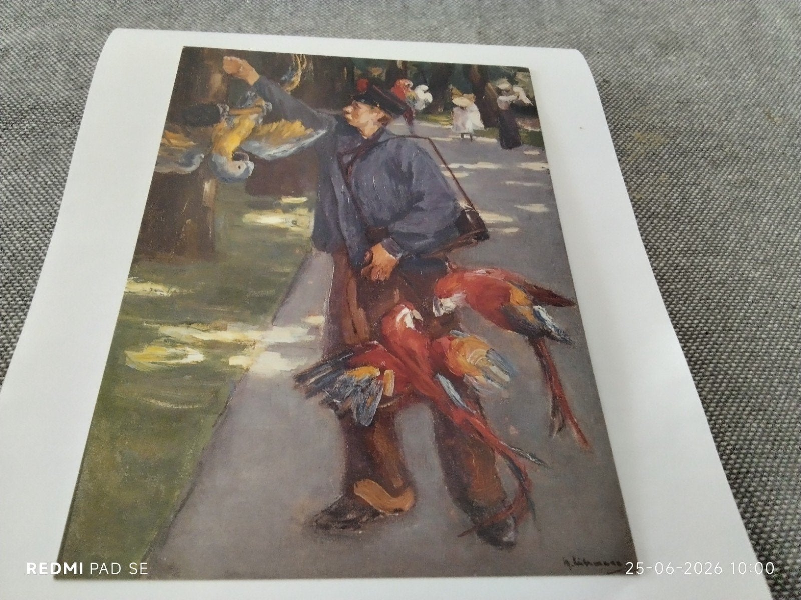 Kunstkaart Max Liebermann - Der Papageienmann, Ophalen of Verzenden, Voor 1920, Overige thema's