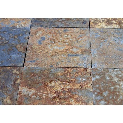 terrastegels Oxide Slate Leisteen 80x80 cm strak gezaagd, Tuin en Terras, Ophalen of Verzenden, Nieuw, Natuursteen, Terrastegels