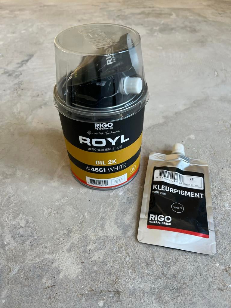 RIGO ROYL OIL 2K #4561 WHITE Beschermende Olie, Ophalen, Wit, Nieuw, Beits