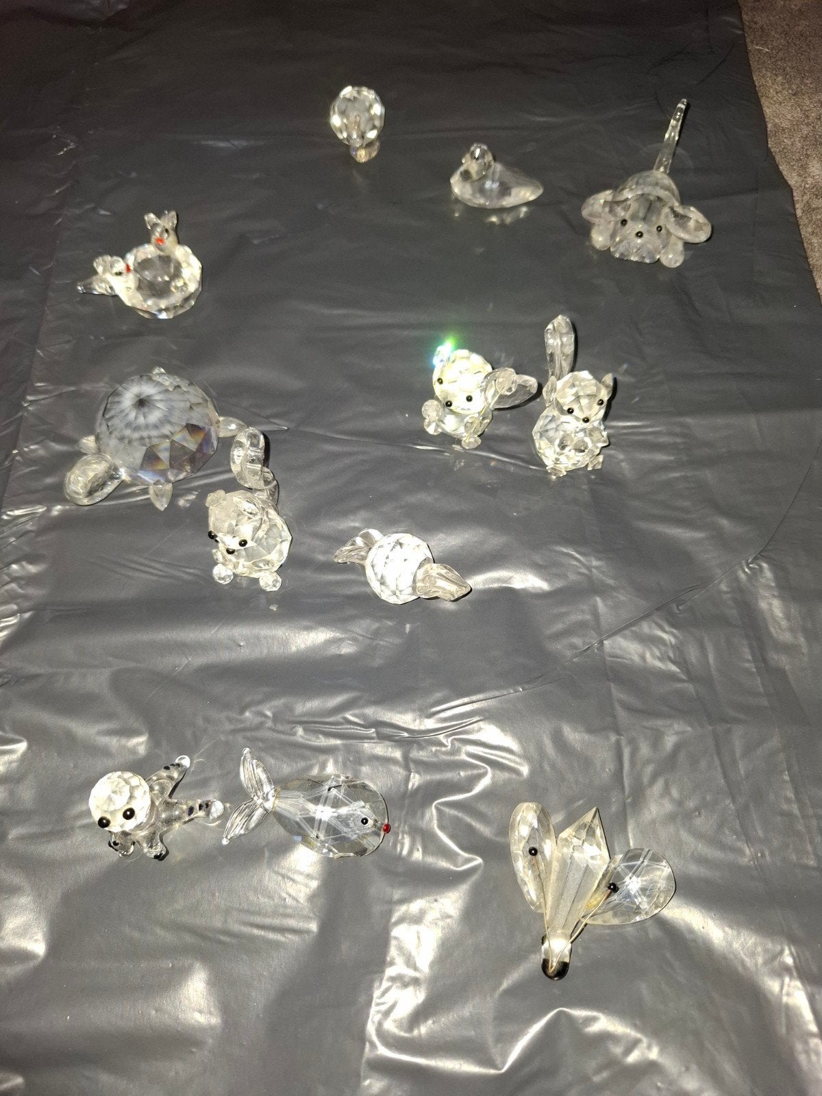 Verzameling kristallen beeldjes (sommige gebroken), Antiek en Kunst, Antiek | Glas en Kristal, Ophalen