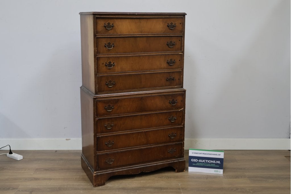 Antieke Engelse Hoge Ladekast - Cameo Furniture, Ophalen of Verzenden, Niet ingevuld, Niet ingevuld, Niet ingevuld
