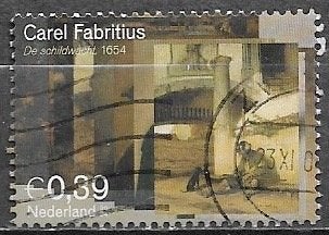 NL € 0,39 zegel Schilderijen van Carel Fabritius 2004, Postzegels en Munten, Postzegels | Nederland, Verzenden, Na 1940, Gestempeld