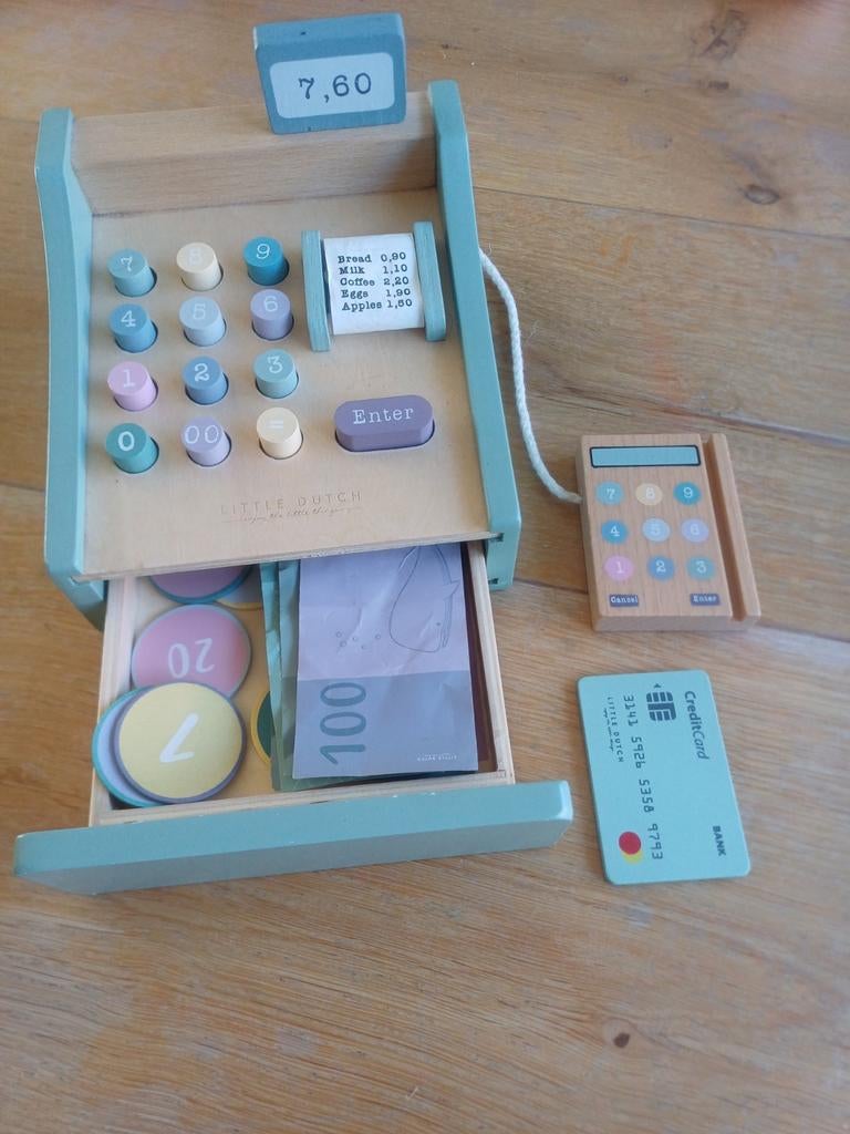 Little Dutch Houten Kassa - Gebruikt, Kleine Prijs, Ophalen of Verzenden, Gebruikt, Overige typen