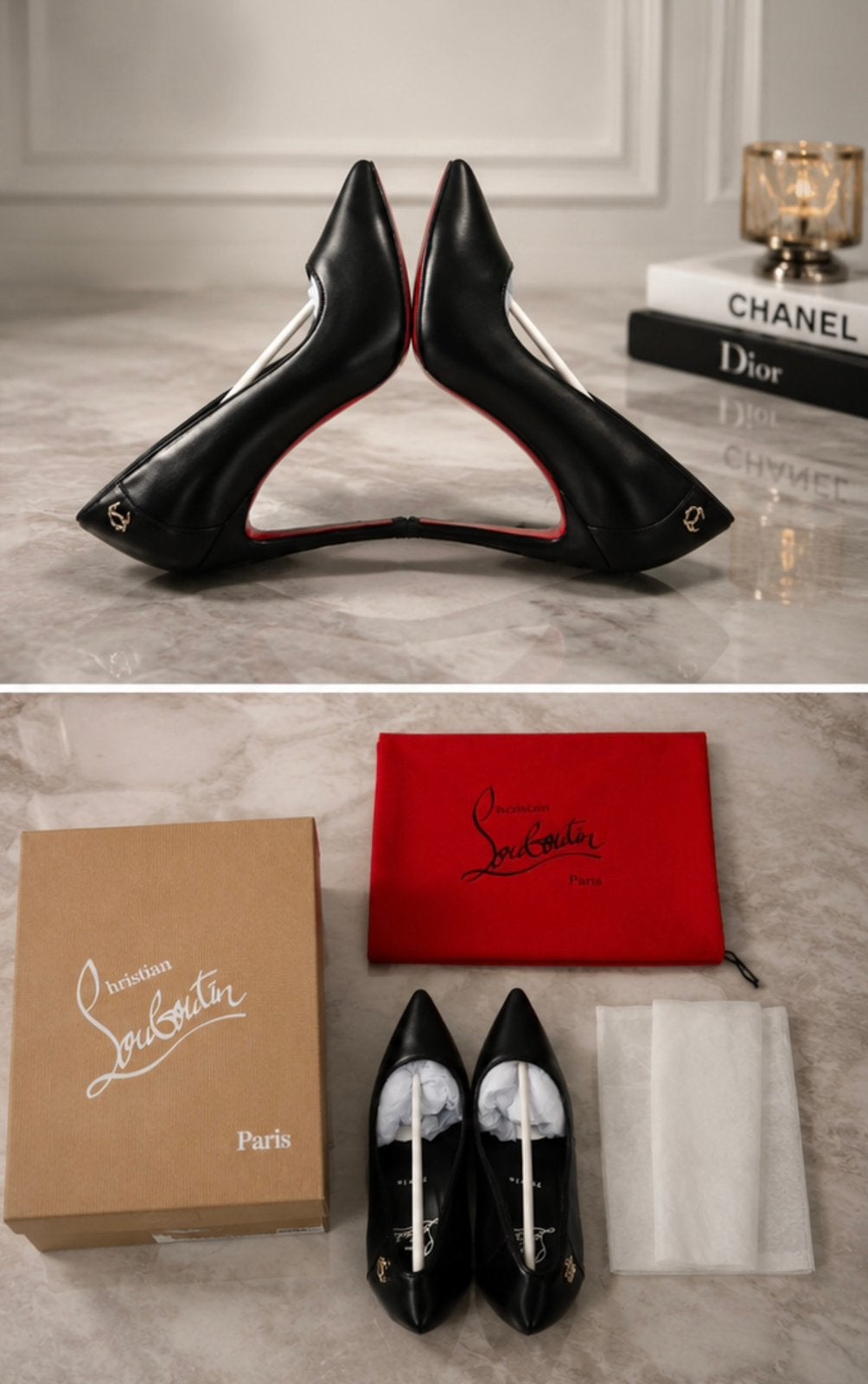 Christian Louboutin Sporty Kate 100mm – Black Maat 38!, Ophalen of Verzenden, Zo goed als nieuw, Zwart