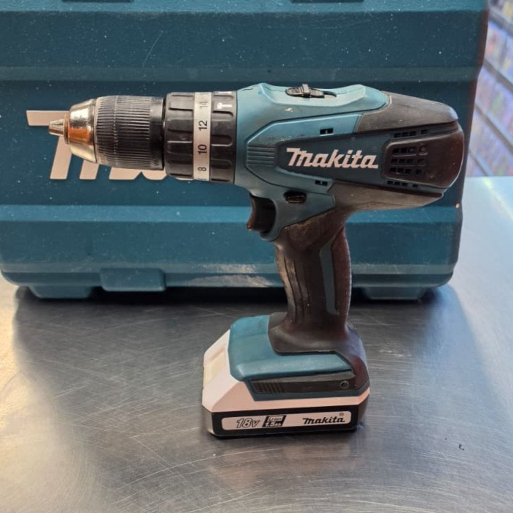 Makita HP457D 18V Accuboormachine Compleet, Makita, Zo goed als nieuw, Support@makita.com, Makita Corporation, 3-11-8, Sumiyoshi-cho, 
Anjo, Aichi 446-8502
Japan