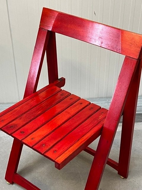 Jaren 70 klapstoel vintage Aldo Jacober retro design rood, Ophalen, Gebruikt, ., Vintage