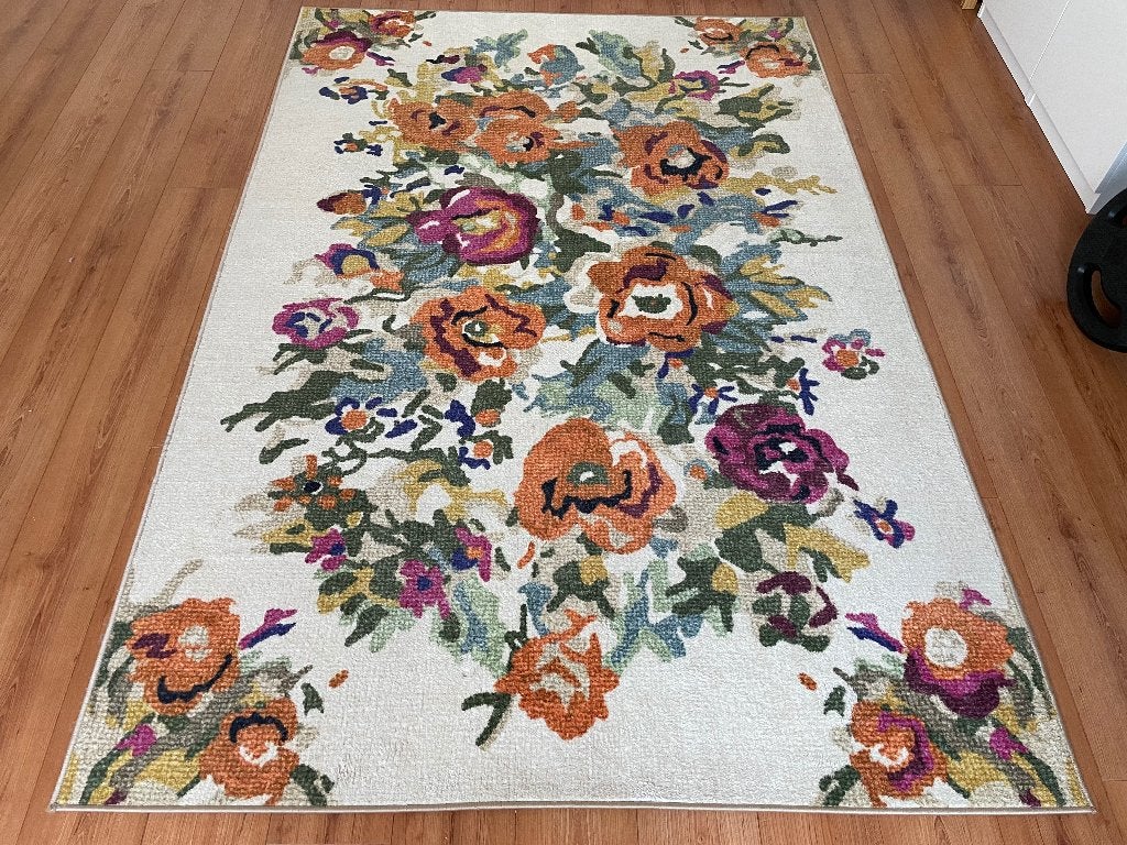 Vloerkleed bloemen, Ophalen, Gebruikt, 150 tot 200 cm, 200 cm of meer