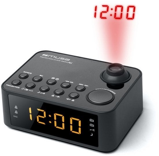 NIEUW Muse Digitale wekkerradio & noodradio met PROJECTIE, Audio, Tv en Foto, Ophalen of Verzenden, Nieuw, Radio