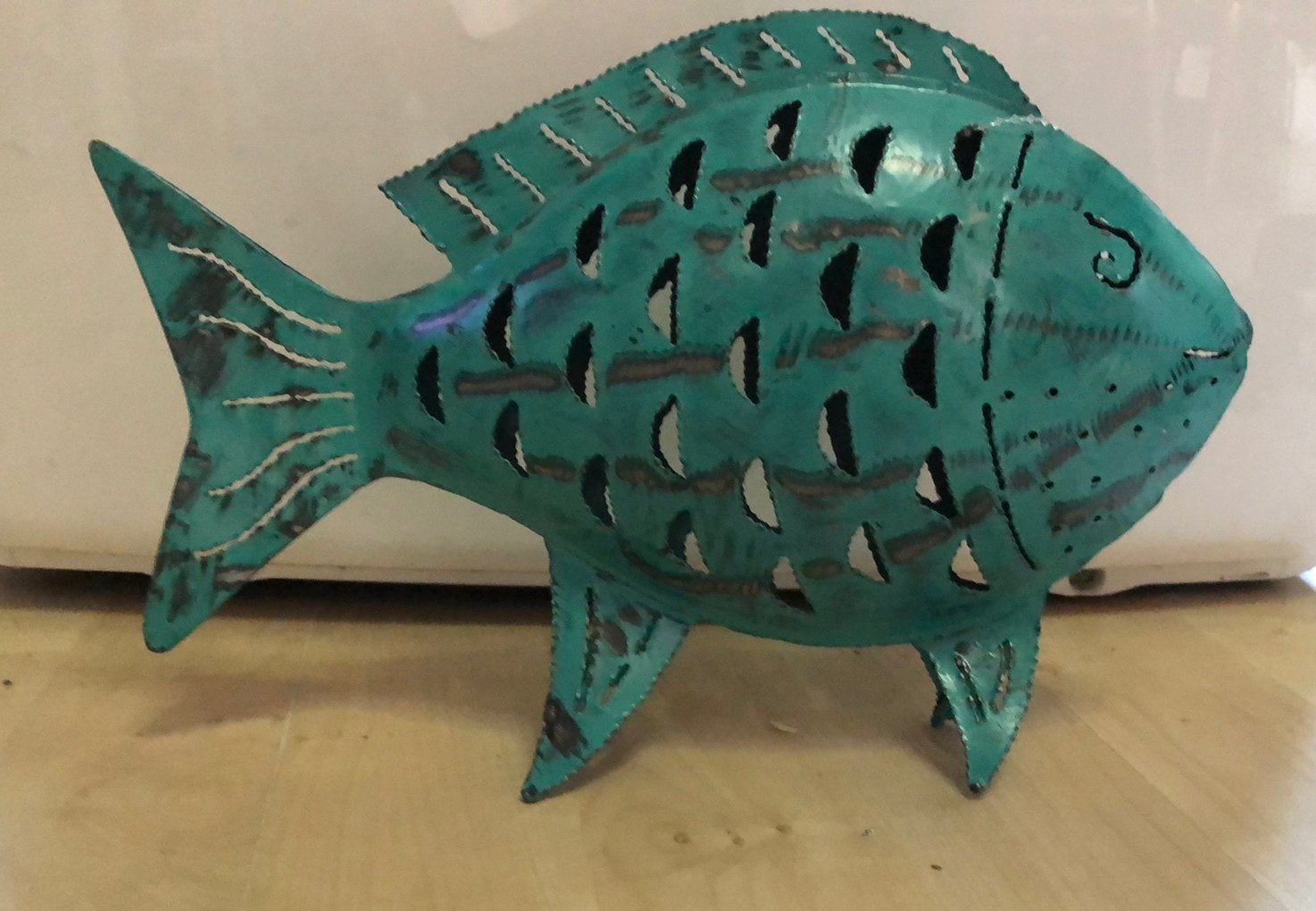 turquoise vis, Ophalen of Verzenden, Metaal, Overige typen