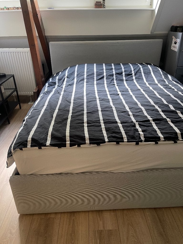 Ikea gladstad bedframe met pocketveringmatras 140 x 200, Ophalen, 140 cm, Zo goed als nieuw, Twijfelaar